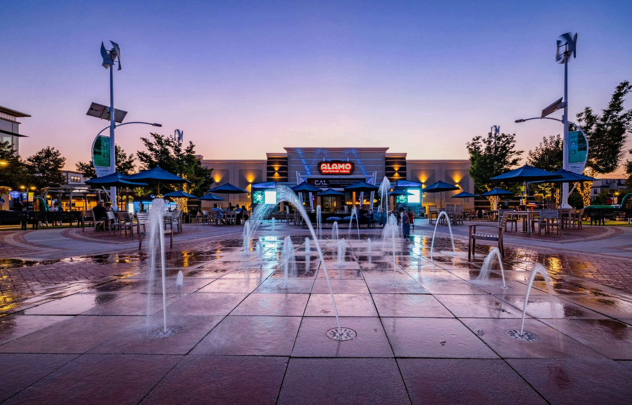 One Loudoun commercial town center in Ashburn, Virginia at dusk